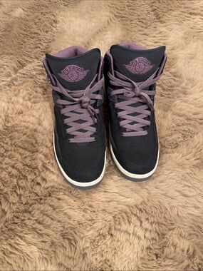 Jordan Women's Mid-Top Sneakers in dark grey and dark Lavender deep color